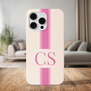 Minimalistisch Modern rosa Anfangsmonogramm Case-Mate iPhone Hülle