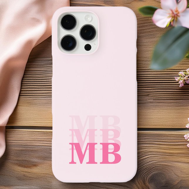 Minimalistisch Modern rosa Anfangsmonogramm Case-Mate iPhone Hülle (Von Creator hochgeladen)