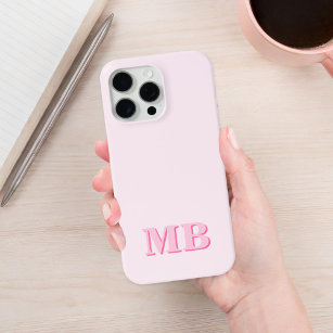 Minimalistisch Modern rosa Anfangsmonogramm Case-Mate iPhone Hülle