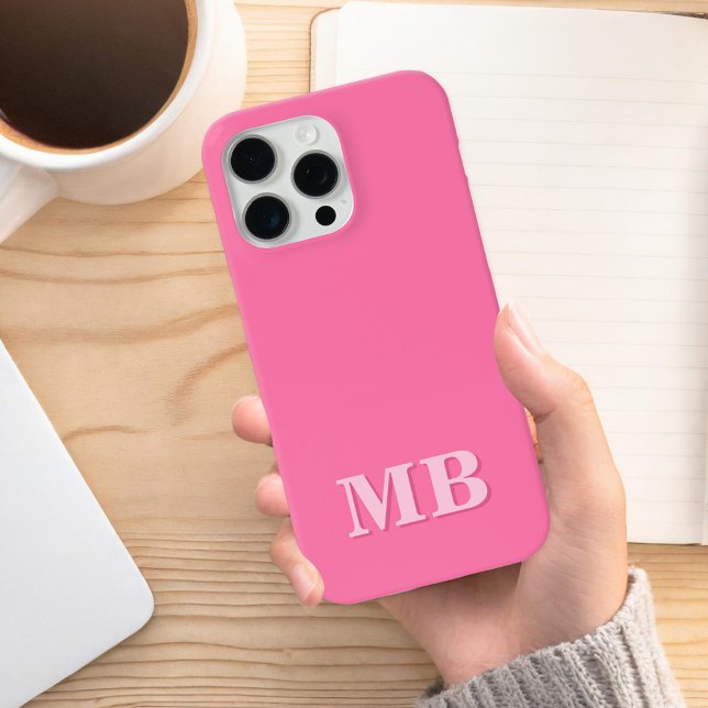 Minimalistisch Modern rosa Anfangsmonogramm Case-Mate iPhone Hülle (Von Creator hochgeladen)