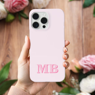 Minimalistisch Modern rosa Anfangsmonogramm Case-Mate iPhone Hülle