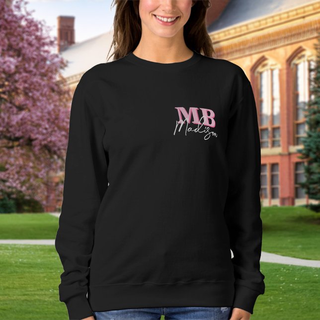 Minimalistisch Modern rosa Anfangsmonogramm Sweatshirt (Von Creator hochgeladen)