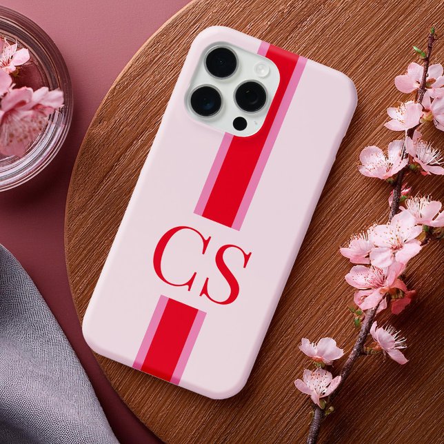 Minimalistisch Modern rosa Erstmonogramm Case-Mate iPhone Hülle (Von Creator hochgeladen)