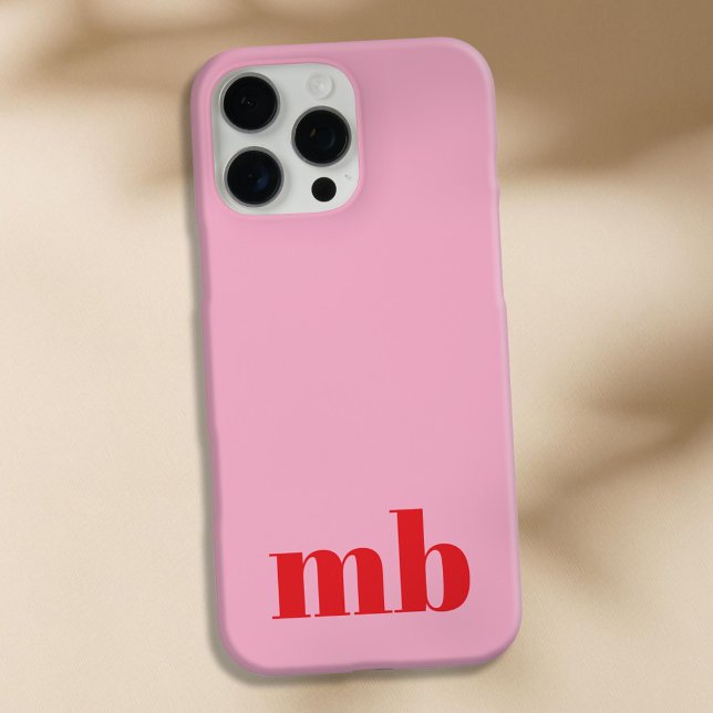 Minimalistisch Modern rosa Erstmonogramm Case-Mate iPhone Hülle (Von Creator hochgeladen)