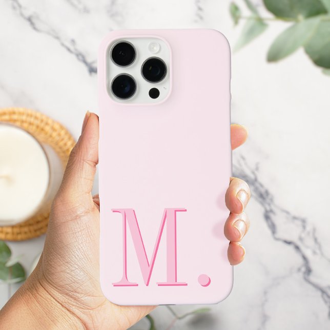 Minimalistisch Modern rosa Monogramm Case-Mate iPhone Hülle (Von Creator hochgeladen)