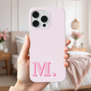 Minimalistisch Modern rosa Monogramm iPhone 16 Pro Max Hülle