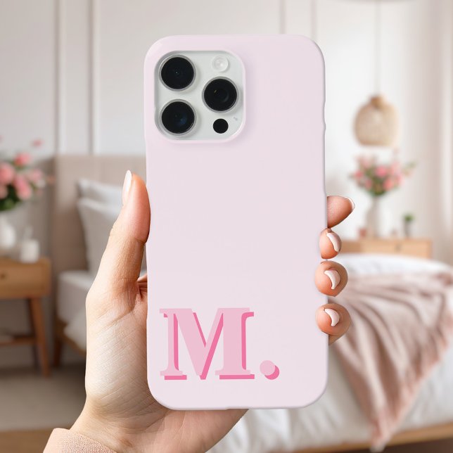 Minimalistisch Modern rosa Monogramm Case-Mate iPhone Hülle (Von Creator hochgeladen)