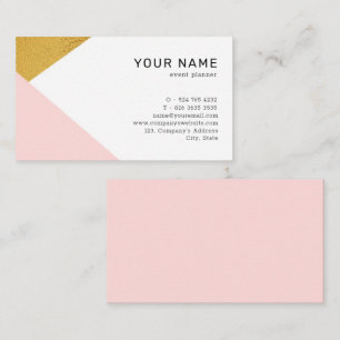 Minimalistisch-modern rosa und goldgelb geometrisc visitenkarte