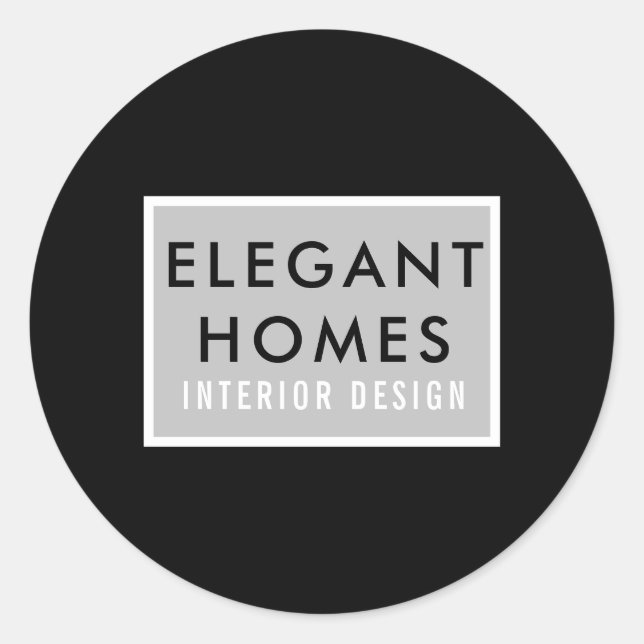 Minimalistisch modern runder aufkleber (Vorderseite)