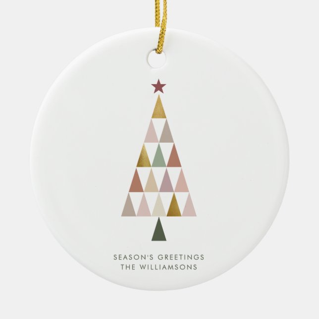 Minimalistisch Modern Scandi Einfaches Weihnachtsb Keramik Ornament (Vorne)