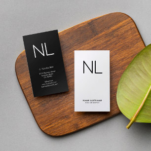 Minimalistisch, modern, Schwarz-weiß vertikal Visitenkarte