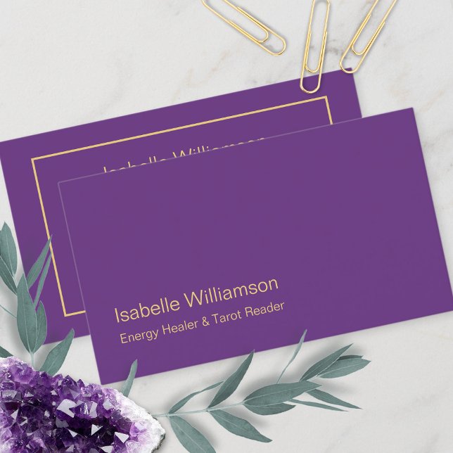 Minimalistisch Modern Simple Amethyst Mystical Sim Visitenkarte (Von Creator hochgeladen)