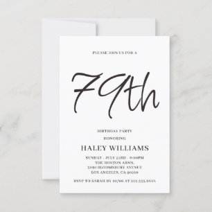 Minimalistisch Modern Simple Calligraphy 79. Gebur Einladung