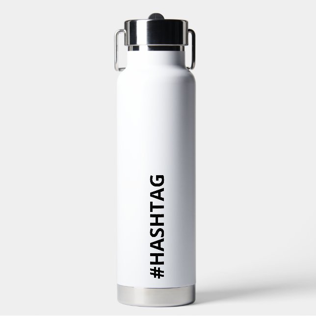 Minimalistisch Modern Simple Hashtag Trinkflasche (Vorderseite)