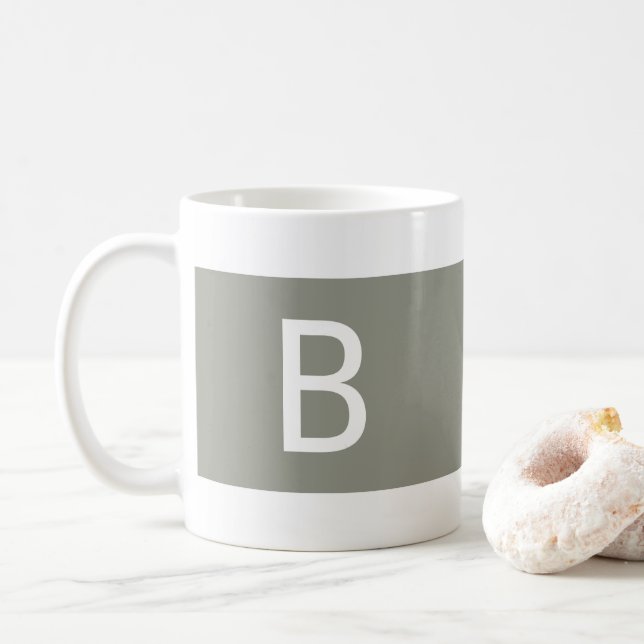 Minimalistisch Modern Simple Mit Monogramm Initial Kaffeetasse (Mit Donut)