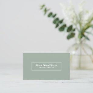 Minimalistisch Modern Simple Sage Green Visitenkarte