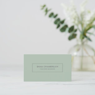 Minimalistisch Modern Simple Sage Green Visitenkarte