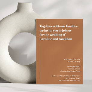 Minimalistisch Modern Simple Wedding Terracotta Einladung