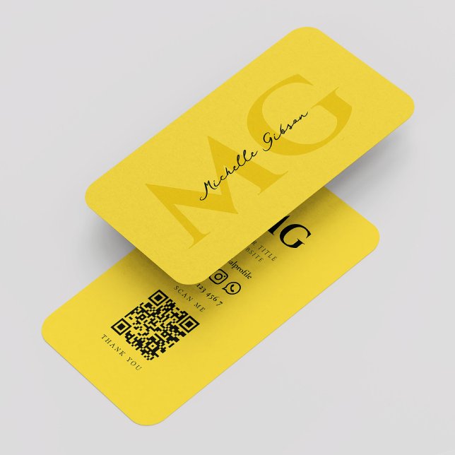 Minimalistisch Modern Simple Yellow Monogram Visitenkarte (Minimalist Modern Simple Yellow Monogram Business Card
)