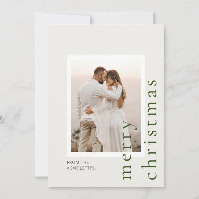 Minimalistisch Modern Single Foto Weihnachtskarte Einladung (Vorderseite)