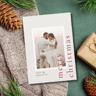 Minimalistisch Modern Single Foto Weihnachtskarte Einladung