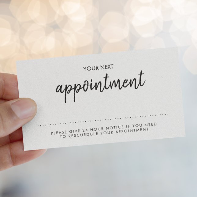 Minimalistisch modern | Stilvolle handgeschriebene Terminkarte (A stylish professional reminder card perfect for salons, wellness spas, and beauty studios)