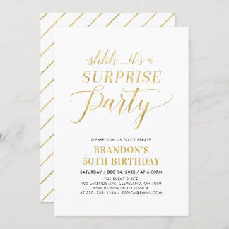 Minimalistisch Modern Surprise 50. Geburtstagspart Einladung
