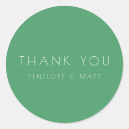 Minimalistisch Modern Wedding Vielen Dank Kelly Gr Runder Aufkleber