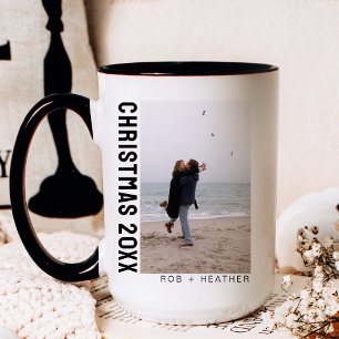 Minimalistisch Modern Zwei Fotos Personalisiert We Tasse