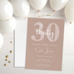 Minimalistisch Moderne 30. Geburtstagsfeier Party  Einladung<br><div class="desc">Diese minimalistische Typografie aus dem 30. Jubiläum-Party Einladung ist perfekt für eine moderne Geburtstagsparty. Das einfache Design zeichnet sich durch klassische Typografie mit modernem Ambiente aus. Anpassbar in jeder Farbe. Behalt das Design minimal und elegant, wie es ist, oder personalisiere es durch Hinzufügen von eigenen Grafiken und Kunstwerken. Für eine...</div>