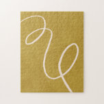 Minimalistisch Moderne Abstrakte Kunst in Gelb Gol Puzzle<br><div class="desc">Dieses einzigartige Puzzle zeichnet sich durch ein minimalistisches modernes abstraktes Kunstdesign in goldengelb aus.</div>
