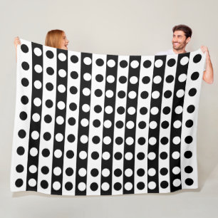 Minimalistisch Moderne Abstrakte Schwarz und Weiß Fleecedecke