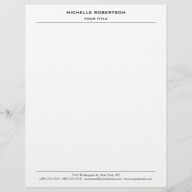 Minimalistisch Moderne Berufliche Schlichte Kreati Briefbogen (Vorderseite)