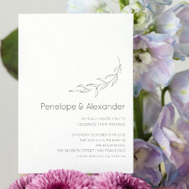 Minimalistisch Moderne botanische Zeichnend Chic W Einladung