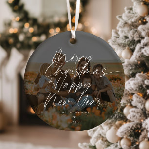 Minimalistisch Moderne Drehbuch Frohe Weihnachten Keramik Ornament