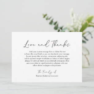 Minimalistisch Moderne Elegante Beerdigung Dankeskarte