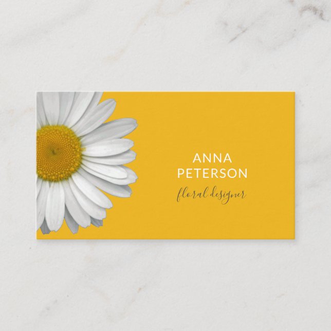 Minimalistisch Moderne Elegante Daisy Blume auf Ge Visitenkarte (Vorderseite)