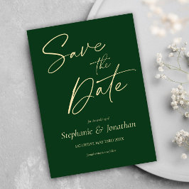 Minimalistisch Moderne Elegante Grüne Hochzeit Save The Date
