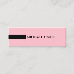 Minimalistisch Moderne Elegante Rosa und Schwarz Mini Visitenkarte