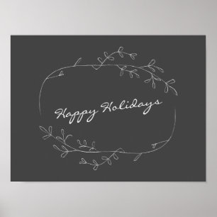 Minimalistisch-Moderne Ferien Schwarz-weiße Typogr Poster