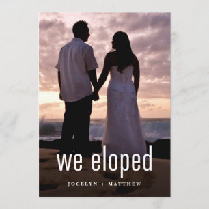 Minimalistisch Moderne Foto Elopement Party Einlad Einladung