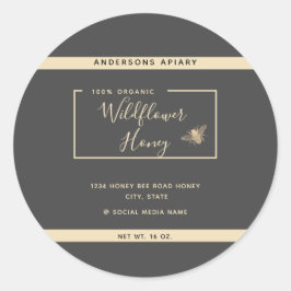 Minimalistisch Moderne Goldhhonigjar Runder Aufkleber