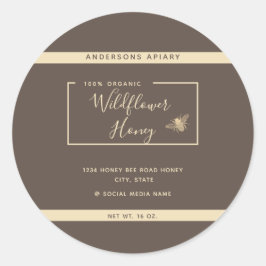 Minimalistisch Moderne Goldhhonigjar Runder Aufkleber