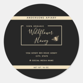 Minimalistisch Moderne Goldhhonigwanne Runder Aufkleber