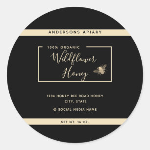 Minimalistisch Moderne Goldhhonigwanne Runder Aufkleber