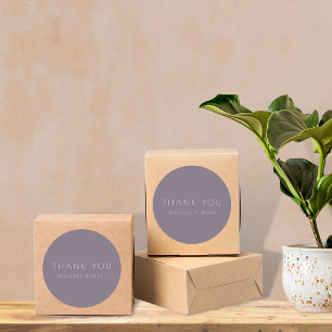 Minimalistisch Moderne Hochzeit Danke Dusty Lila Runder Aufkleber