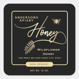 Minimalistisch Moderne Honigwanne Quadratischer Aufkleber