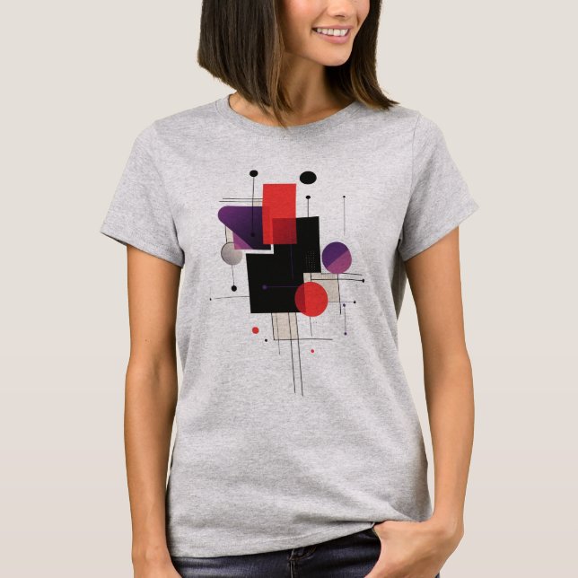 Minimalistisch Moderne Kunst Abstrakter geometrisc T-Shirt (Vorderseite)