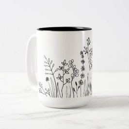 Minimalistisch Moderne Kunst, Dichtung und Musik Zweifarbige Tasse