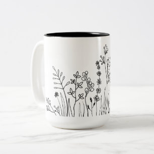 Minimalistisch Moderne Kunst, Dichtung und Musik Zweifarbige Tasse